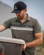 KUIU Performance Polo Stripe | Steel Blue Chest Stripe
