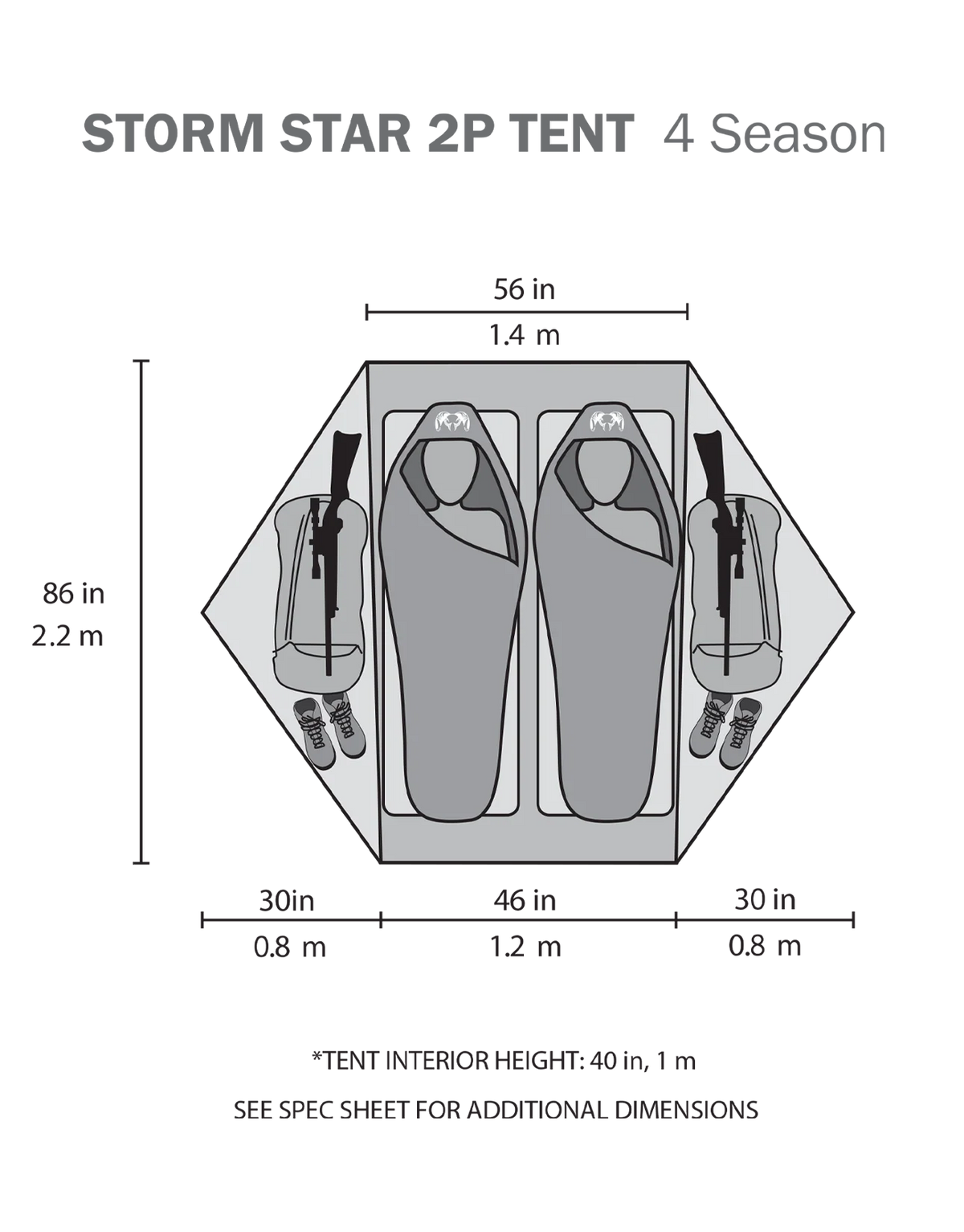 Storm Star 2 Person Tent | Gunmetal-Orange