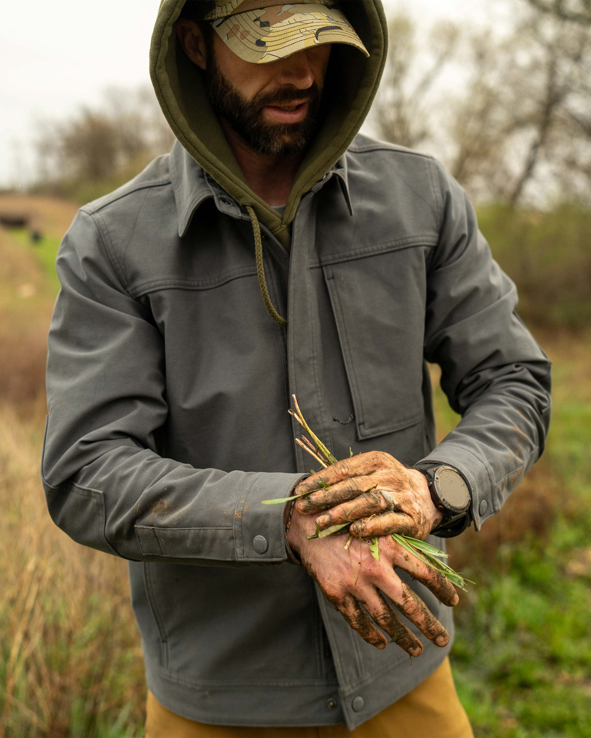 Brawley Canvas Jacket | Gunmetal