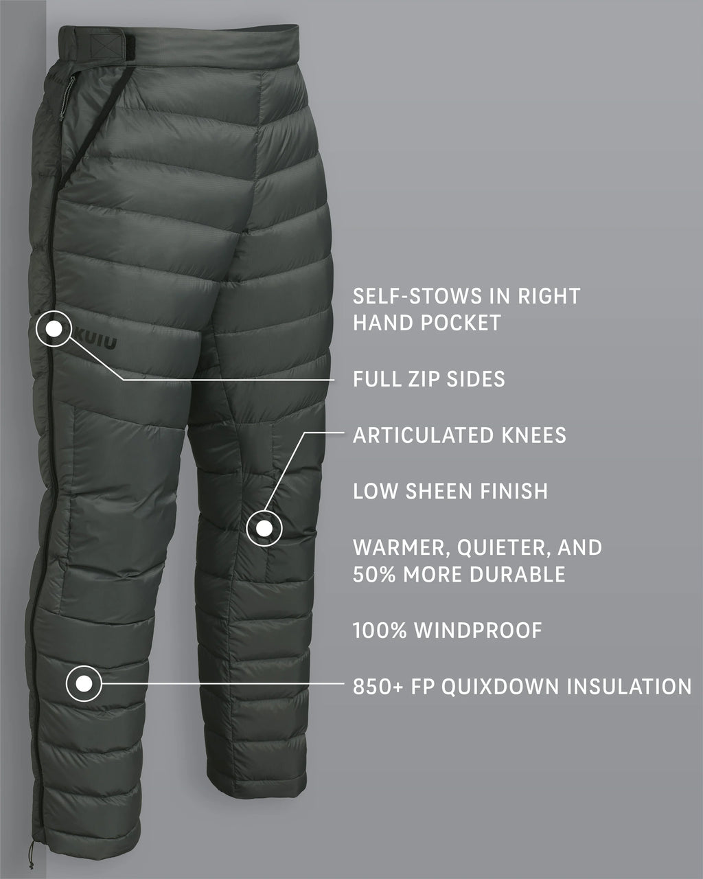 Super Down LT Pant | Gunmetal