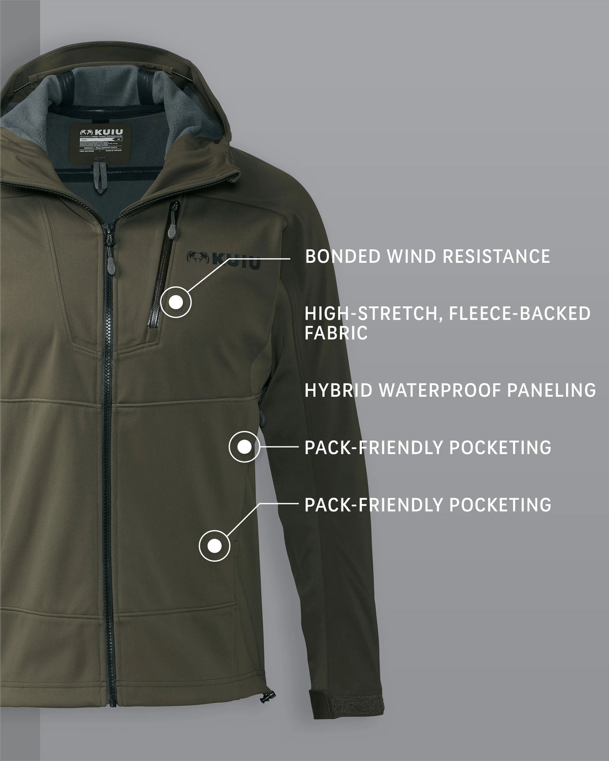 Axis Hybrid Hooded Jacket | Ash